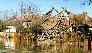 Village Varnevo destroyed by the flood