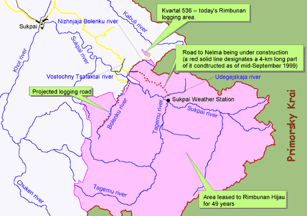 Rimbunan Hijau activities in Sukpai Watershed