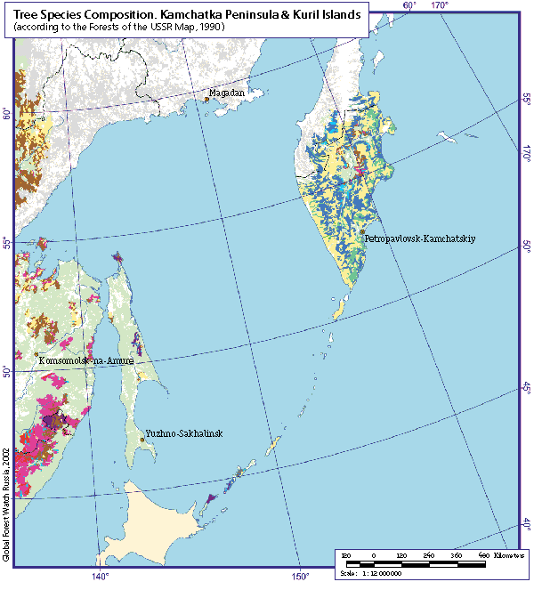 Tree Species Composition. Kamchatka Peninsula & Kuril Islands